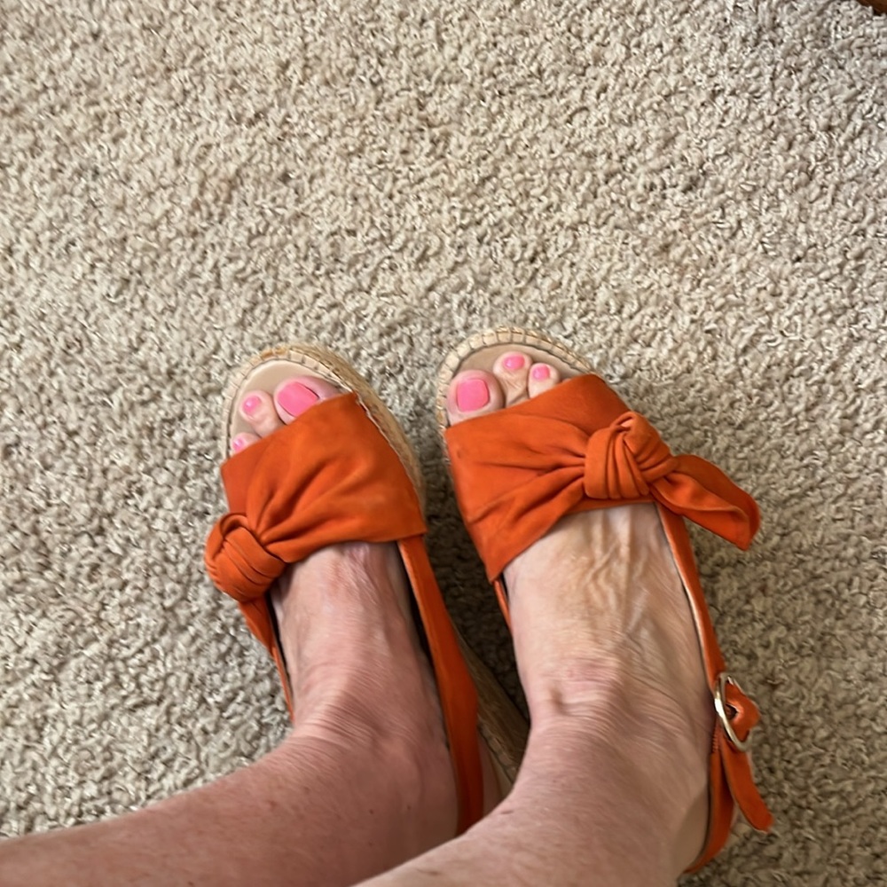 Women's Franco Sarto Tangerine Pirouette Suede Espadrille Slingback Sandals. 7M - Picture 12 of 16